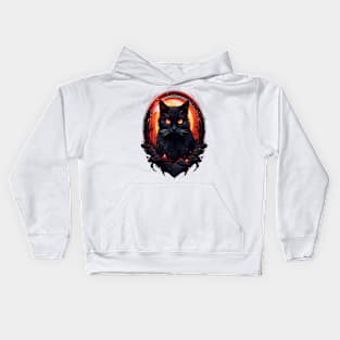 Mischievous MeowsBlack Cat Lovers Mom Dad Embrace the Charm of the Black Cat Merch! Kids Hoodie